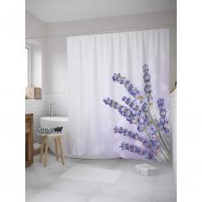 Штора-занавеска для ванной Штора (занавеска) для ванной JoyArty "Букет лаванды" из сатена, 180х200 см с крючками, sc_32561