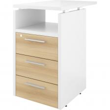 Приставная тумба Тумба Монолит Дублин приставная (3 ящика с полкой и замком) 450x700x750 Белый30/Акация лорка31 ДБ37.С32