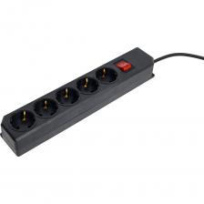 Сетевой фильтр BOHRER ПВС 3x0,75, ГОСТ, 3500Вт, 5 гнезд, 3 метра, с выключателем СФ3500-5-3В