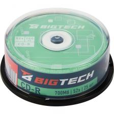 Диск CD-R BigTech 700 МБ 52x cake box YCDRB003 (25 штук в упаковке)