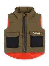 Детский водоотталкивающий пуховик-жилетка Timberland, хаки