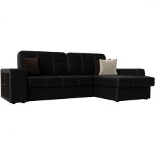 Угловой диван Брюссель правый (экокожа черная) Лига Диванов 29397