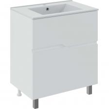 Тумба под раковину ПАЛЕРМО - современный и стильный дизайн в оформлении ванной комнаты. Тумба под раковину ПАЛЕРМО (напольная), выполненная в белом цвете с глянцевым покрытием, превосходно украсит любой интерьер ванной комнаты. Тумба в ванную комнату имеет два выдвижных ящика. В комплекте к тумбе идут петли со встроенным доводчиком, 2 хромированные и 2 пластиковые ножки.