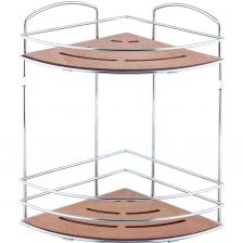 Полка угловая Teknotel 2 яруса дерево/хром