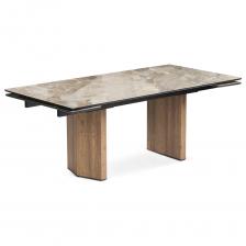 Стеклянный стол Woodville монерон 200(260)х100x77 см, каталония/орех кантри 553539