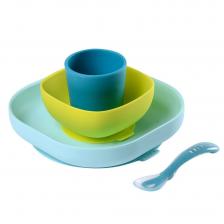 Beaba Набор посуды из силикона 4 пр. Blue