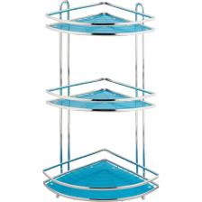 Угловая трехъярусная полка Рыжий кот W2937 с пвх подложкой хром.металл пластмасса 00 4924