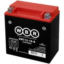 Аккумулятор WBR SMT 12-18-B для мототехники (12В, 18Ач / 12V, 18Ah / стартерный ток 270А) YTX20H-BS, YTX20CH-BS