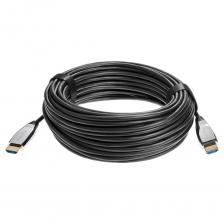 Активный оптический кабель HDMI 2.1 8K 60 Hz применяется для соединения: компьютеров, Blue-Ray и DVD плейеров, игровых консолей, видео и фото камер, с телевизорами, мониторами, видео проекторами. Предназначен для передачи аудио и видео сигнала: Full HD с разрешением 1920x1080 пикселей Ultra HD 4K с разрешением 3840x2160 пикселей Full 4K с разрешением 4096x2160 пикселей 5K с разрешением 5120х2880 пикселей 8К с разрешением 7680х4320 пикселей 10К с разрешением 103287760 пикселей Максимальная пропускная способность канала до 48 Гбит/сек . Контент стандарта 8К передается по кабелю HDMI без сжатия, для видеоизображения стандарта 10К применяется сжатие DSC 1.2 (Display Stream Compression). Полностью поддерживает режимы 3D, HDSP 2.2 , VVR, QMS, ALLM, QFT, HDR , eARC. Использование оптики позволяет передавать HDMI сигнал без потери качества на большие расстояния, чем при использовании медного кабеля. Преобразователи сигнала из меди в оптику находятся внутри разъемов. Дополнительного питания не требуется.
