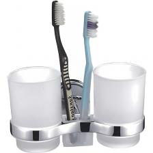 Стакан для зубных щеток двойной Frap хром