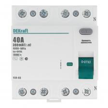 УЗО Dekraft УЗО-03 40А 3P+N тип AC 300 мА 6 кА компактное (14094DEK)