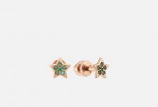 Пусеты золотые Изумруд 2 шт VESNA JEWELRY