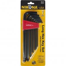 Набор шестигранных ключей NIKONA с шаровым окончанием, 7шт, 2.5-10мм 04-931