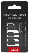 Адаптер Akai SA-001 nanoSIM/microSIM/SIM + извлекатель