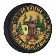 Чехол Go Outside Worst Scenario A Bear Kill You Tire Cover 4WD 4x4 SUV Bears Beer Camping Защита запасного колеса для Jeep Wrangler