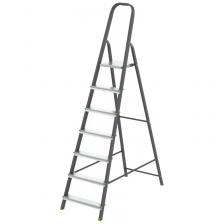Стремянка Сибртех 97957 7 ступеней, стальной профиль, алюминиевые ступени, Россия