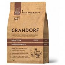 Grandorf Duck & Turkey Adult Medium & Maxi 3 кг корм сухой для собак средних и крупных пород с уткой и индейкой