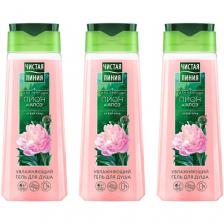 Чистая Линия гель для душа увлажняющий пион и алоэ 250 мл (3 шт в наборе)