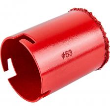 ELITECH - российский бренд, занимающийся разработкой, продажей и обслуживанием электроинструментов более 16 лет. Компания полного цикла, каждый наш инструмент мы ведём на всех стадиях от электронного чертежа, сертификации, контроля качества на производстве — до гарантийного обслуживания в многочисленных собственных сервисных центрах. Для профессиональной деятельности. Капитальные ремонты жилых помещений, строительные и отделочные работы — это для инструментов серии "Стандарт". Они неприхотливы и надёжны, рассчитаны на продолжительные, интенсивные нагрузки. Обладают необходимыми степенями защиты от влаги, пыли и нестабильного напряжения в сети. Это инструменты для профессионалов, которые зарабатывают Кольцевая коронка для сверления, материал - сталь, карбид вольфрама. Коронка кольцевая Elitech 53мм WC 1820.169200 применяется для получения ровных отверстий в облицовочных материалах, а также в ячеистом бетоне, кирпиче и гипсокартоне. Используется на дрелях и легких перфораторах в режиме безударного сверления. Кольцевые коронки Elitech c нанесением карбида вольфрама изготовлены из высокопрочной стали, и имеют больший показатель глубины сверления - до 50,8 мм, чем коронки-чашки с нанесением карбида вольфрама в сборе. ВНИМАНИЕ!!! Для использования данной коронки необходимы необходимы: центрирующее сверло Elitech (10 х 135мм; 1820.169700) и державка (держатель) для коронок WC Elitech (33/43/53/67/73/83 мм; 1820.169600). Данные позиции в комплект не входят и приобретаются отдельно!