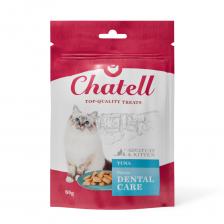 Chatell Лакомство Подушечки для ухода за зубами для кошек, с тунцом, 60 гр.