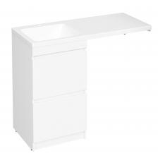 Тумба с раковиной STWORKI Мальмё 100 левая над стиральной машиной, белая