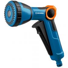 Распылитель для полива Поливочный пистолет Grinda PROLine X-S 429165, с регулятором напора, душевой, 4 режима, курок спереди, двухкомпонентный