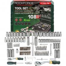 Универсальный набор инструментов от бренда Rockforce, который включает в себя целых 108 предметов с посадочным квадратом 1/4" и 1/2". Этот комплект станет незаменимым помощником как для автолюбителей, так и для профессионалов, обеспечивая все необходимое для ремонта автомобилей, мотоциклов, квадроциклов, а также для выполнения строительных задач и сборки мебели.Основные характеристики:Разнообразие инструментов: Набор включает торцевые головки с улучшенным профилем Xi-on, Е-профиль, свечные головки, биты, головки-биты, удлинители, карданы, вортки и комплект реверсивных трещоток. Эти инструменты идеально подходят для работы в ограниченных пространствах, что позволяет легко снимать и устанавливать крепления.Уникальный профиль Xi-on: Обеспечивает надежный захват скругленных болтов и гаек, позволяя справиться с деформированным крепежом на 75%. Это особенно полезно при работе с поврежденными элементами.Качество материалов: Все инструменты изготовлены из высококачественной хромванадиевой стали с многослойным защитным покрытием, что гарантирует их долговечность и устойчивость к деформации, коррозии, влаге и критическим температурам.Удобство использования:Эргономичный дизайн: Рукоятки отверток и трещоток имеют удобную форму и износостойкую прорезиненную оболочку, что предотвращает выскальзывание из рук. Это делает ремонт даже самых труднодоступных узлов легче и приятнее.Удобная упаковка: Все элементы набора упакованы в ударопрочный кейс с металлическими защелками и ручкой для комфортной транспортировки. Теперь вы сможете взять свой инструмент с собой в любое место — на дачу, в гараж или в путешествие.