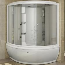 Душевой бокс Radomir Калифорния 155х155 белый стекло прозрачное