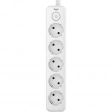 Сетевой фильтр AGNI TP-FD5E — это надёжное и функциональное устройство, предназначенное для защиты бытовой, офисной и цифровой техники от перепадов напряжения, перегрузок и других рисков, связанных с нестабильной работой электросети. Модель обеспечивает стабильное питание, повышенную безопасность и удобство в эксплуатации как в домашних, так и в профессиональных условиях. Высокий уровень безопасности Защитные шторки на розетках предотвращают попадание пыли, влаги и посторонних предметов внутрь корпуса, что особенно важно при использовании в жилых помещениях. Система заземления реализована по стандарту через отдельную шину и провод с цветовой маркировкой (жёлто-зелёный), эффективно снижая электромагнитные помехи и повышая безопасность эксплуатации. Никелированные контакты устойчивы к коррозии и механическому износу, обеспечивая долговечность и надёжное соединение при многократных циклах использования. 100% медные жилы гарантируют минимальное сопротивление, высокую проводимость и эффективный отвод тепла, предотвращая перегрев и повышая общую энергоэффективность. Корпус из негорючего ABS+PC-пластика с классом огнестойкости UL94 V-0 обеспечивает высокий уровень пожаробезопасности и устойчивость к нагреву. Безопасность эксплуатации с 7 уровнями защиты Сетевые фильтры AGNI спроектированы с многоступенчатой системой защиты, обеспечивающей безопасность подключённого оборудования и пользователя. Каждый уровень работает в своей зоне ответственности — от защиты от импульсного перенапряжения до предотвращения возгорания. Защита от короткого замыкания Механизм: автоматический предохранитель. Действие: размыкает цепь при КЗ. Результат: предотвращает повреждение фильтра и подключённых устройств. Защита от перегрузки Механизм: токовая защита до 16 А (4000 Вт). Действие: питание отключается при превышении допустимой мощности. Результат: исключает перегрев и выход из строя оборудования. Защита от импульсных перенапряжений Механизм: варисторы. Действие: подавляет резкие кратковременные скачки/просадка напряжения (например, при грозе или выключении мощных приборов). Результат: защищает чувствительную электронику от импульсных всплесков. Защита от перегрева Механизм: кабель из чистой меди с сечением 3x1,5 мм?. Действие: снижает сопротивление и тепловые потери, исключает перегрев даже при длительной допустимой нагрузке. Результат: стабильная работа и пожаробезопасность при полной мощности. Защита от поражения электрическим током Механизм: система заземления. Действие: безопасно отводит ток утечки на «землю». Результат: предотвращает поражение пользователя при неисправностях техники. Защита детей и от случайного прикосновения Механизм: встроенные защитные шторки. Действие: блокируют доступ к токоведущим контактам при попытке вставить посторонние предметы. Результат: безопасность в доме и на рабочем месте. Противопожарная защита Механизм: самозатухающие материалы корпуса и кабеля. Действие: препятствует распространению огня при аварийных ситуациях. Результат: максимальная безопасность при любых условиях эксплуатации.