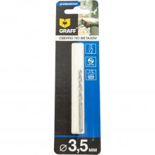 Сверло по металлу 3.5 мм спиральное GRAFF 723570 из быстрорежущей стали HSS 4341, изготовленное методом вальцевания (продольно винтовой прокат) c вышлифованной кромкой, класс точности В1. Угол при вершине 135 градусов и крестовая подточка обеспечивают отличное сверление металла без предварительного засверливания. Сверло изготовлено по ГОСТ 10902-77 (DIN 338) и предназначено для сверления отверстий в легированных и не легированных сталях, ковких и серых чугунах. Рекомендация по числу оборотов для сверла диаметром 3.5 мм - 3345 об/мин. Скорость сверления указана для нелегированной стали. При обработке других видов металла число оборотов будет отличаться.