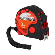 Рулетка Matrix Status 3 fixations 31033, 3 м х 16 мм, двухкомпонентный корпус, 3 фиксации ленты