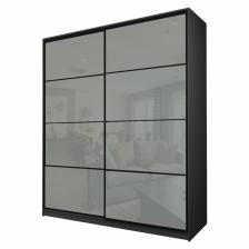 Шкаф-купе Max-МШ-23-6-22/2-22, 2200x600x2300 мм, цвет графит / стекло светло-серое