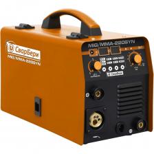 Мощный многофункциональный 3в1 синергетический сварочный полуавтомат (MIG\TIG\MMA) имеет наглядную лицевую панель, которой легко можно выставить необходимые вам режимы сварки. В случае если вы затрудняетесь с выбором параметров то аппарат вам поможет их настроить сам! Достаточно выбрать вид сварки и аппарат сам настроит необходимый ток и скорость подачи. Мощный двигатель всегда «протащит» проволоку в горелке. В результате сварщик полностью контролирует весь сварочный цикл, исключая образования брака, формируя идеальный шов. ММА режим ориентирован на работу с рутиловыми электродами диаметром до 3-4мм. Сварочная горелка подключается посредством евроразъема расположенного на передней панели полуавтомата. Аппарат выдаёт стабильную дугу при падении напряжения до 170В, что особенно важно при работе в отечественных сетях: в гаражах, на загородных участках и т.д.