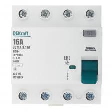 УЗО Dekraft УЗО-03 16А 3P+N тип AC 30 мА 6 кА компактное (14232DEK)