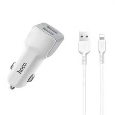 АЗУ Hoco 2USB 2.4A + кабель USB - Micro USB (Z23) White