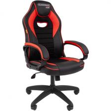 Офисное кресло черное с регулировкой наклона спинки Chairman game 16 экопремиум черный/красный CHAIRMAN