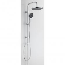 Стойка для душа с лейкой "Тропический дождь" G.lauf UST-2010, цвет: хром/черный Высота – 960 мм Регулируемое по высоте крепление для лейки Ручная лейка (диаметр 13 см) Расстояние от стены до штанги 5 см Соединительный шланг 50 см (для соединения со смесителем) Тропический душ (диаметр 26см) Все необходимое для установки идет в комплекте. Душевая стойка крепится к стене с помощью двух крепежей (они регулируются по высоте). Крепеж осуществляется с помощью двух саморезов, расстояние между саморезами 28 мм. Саморезы располагаются по бокам от душевой стойки, параллельно полу. Душевая стойка соединяется с дивертором (в комплекте), дивертор соединяется со смесителем с помощью душевого шланга (в комплекте идет соединительный шланг длиной 50 см). Если Вам не хватает высоты душевой стойки, Вы можете приобрести шланг отдельно необходимой длины, у него стандартное крепление 1/2 и 1/2. Душевая стойка соответствует международным стандартам качества IS0 9001 и является экологически чистой (соответствие ISO 14001) и безвредной для человека.    