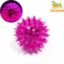 Мяч светящийся мини для кошек, TPR, 3.5 см, фуксия