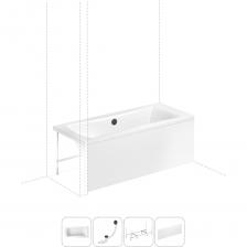 Прямоугольная ванна Evan производится в классических размерах 17075, 18080 см и в увеличенных XL-размерах: 19090 и 20090 см. Просторная купель, удобные пологие спинки и смещенный в центр ванны слив позволяют максимально комфортно расположиться и принимать водные процедуры вдвоем. Армированные стенки и дно ванны способны выдержать значительную нагрузку, что подтверждено в ходе многочисленных испытаний. Основа ванн из литьевого акрила — жесткий 4 мм лист полиметилметакрилата (ПММА), который помещают в вакуум-формовочное оборудование и под большим давлением заполняют матрицу будущей ванны. Для максимальной прочности конструкции по всему основанию купели закладывается усиленная плита ДСтП, а внешняя сторона покрывается смесью полимера с отвердителем и ровингом. После отверждения в ванне высверливают отверстия для слива-перелива. Сифон-автомат Useful Extras от Wellsee изготовлен из полипропилена высокой термической стойкости и прочности, неуязвим к воздействию агрессивных химических средств. Самоочищающаяся форма и изгибы сифона препятствуют скоплению грязи внутри обвязки и поддерживают высокую пропускную способность — 50 л/мин. Конструкция ванны предполагает установку на поперечные ножки или усиленный металлический каркас с максимальной нагрузкой до 500 кг и предусматривает дополнительную фиксацию к стене. Наличие регулировок на каждой ножке и распорках обеспечивает удобство установки на различных поверхностях.