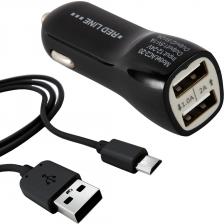 Автомобильное зарядное устройство AC2-20 с кабелем microUSB Black