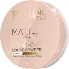 Пудра для лица транспарентная матирующая PEACH серии MATT MY DAY LOOSE POWDER Eveline, 6 г