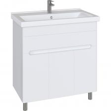 Внимание! Тумба поставляется в разобранном виде, требуется сборка. Комплект упакован в пятислойный гофрокартон, дополнительно защищен деревянной обрешёткой. Тумба напольная SanStar Модена 80 с раковиной Фест 80 (комплект) для ванной комнаты белая производится на российском заводе, оснащенном высокотехнологичным европейским оборудованием под брендом SanStar. Отличительной особенностью является оптимальное соотношение качества и цены. А линейка мебели Модена внесет в Вашу ванную комнату неповторимый дизайн и обновление. Дополнительно к тумбе возможно приобрести полный комплект мебели Модена(зеркало, зеркальный шкаф, шкаф-пенал). Основные характеристики товара: Ширина 80 см, Высота 75 см, Высота с ножками 85 см, Глубина 45 см, Толщина материала 1,6 см, Вес 51 кг. Цвет мебели белый. Для изготовления корпуса используется влагостойкий ЛДСП - покрытие матовое, фасад изготавливается из МДФ. Для покрытия фасада изделия используется высококачественная глянцевая пленка увеличенной толщины. Фурнитура - хром. 1 выдвижной ящик с шариковыми направляющими без доводчиков Количество полок, выполненных из ЛДСП, без учета корпуса мебели - 1 съемная. Три дверцы с доводчиками Boyard, две из которых открывается вправо, а третья влево. В комплект входит 4 ножки - 2 передние хром, 2 задние пластик. Гарантия 3 года. В набор входит раковина. Материал - Фарфор. Фест 80. Размеры изделия могут отличаться +/-1 см в связи со спецификой производства. Пожалуйста, учитывайте это при подборе.