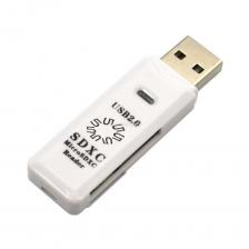 Card Reader 5bites 5bites USB2.0 Устройство ч/з карт памяти 0 / SD / TF / USB PLUG / WHITE [RE2-100WH]