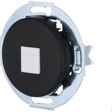 Компьютерная розетка LK Studio RJ-45 кат.5е с накладкой, черная, LK Vintage 886108-1