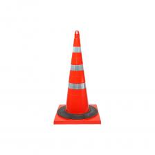 Мягкий дорожный конус Дорожный конус ТЕХНОЛОГИЯ КС-3.8.0 750 мм, мягкий, ( КВАДРАТ ОСН) 3 светоотражающие полосы + утяжелитель с