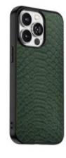 Чехол-накладка Keephone Croco Series для iPhone 14 Pro искусственная кожа (темно-зеленый)