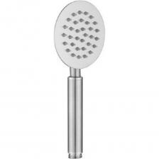 Лейка для душа имеет 1 режим подачи воды. Мягкие силиконовые разбрызгивающие сопла обеспечивают защиту от минеральных отложений. Корпус лейки изготовлен из нержавеющей стали с матовой поверхностью. Материал устойчив к коррозии. Подходит для всех типов импортных шлангов с внутренней резьбой 22/24 мм (G1/2). Длина лейки 230 мм, диаметр 100 мм.