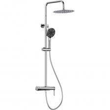 Душевая система Gun metall (вороненая сталь) GID Aira L020-GM-ND3 сочетает современный дизайн и функциональность. Модель предназначена для наружного монтажа, что упрощает установку и делает её стильным элементом интерьера ванной комнаты. Система оснащена тремя выходами: ручной лейкой с 3 режимами, широким тропическим душем и декоративным водопадом обеспечивая комфорт и разнообразие при использовании. Высота штанги до 1680 мм, вылет верхнего душа 370 мм, а корпус выполнен из прочной латуни устойчивой к коррозии. Качественные материалы, включая прочную латунь, гарантируют долговечность, устойчивость к коррозии и надёжность в работе.