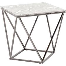 Журнальный столик Stool Group Авалон 61*61 серый мрамор сталь темный хром УТ000036334 (квадратная столешница)