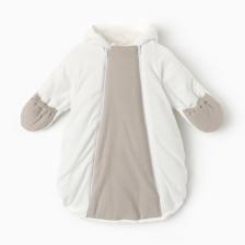 Конверт утепленный для новорожденных, цвет молоко/серый, рост 62 см